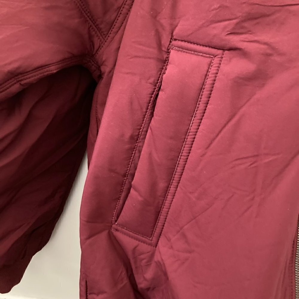 NWT Free People Movement Midnight Moon Solid Bomber Jacket Wine/Oxblood Sz S - Picture 5 of 9